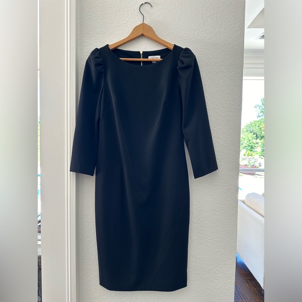 Calvin Klein Black Puff 3/4 sleeve Dress Size 10